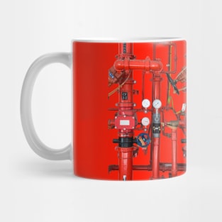 Decorative Art Red Pipes Mug